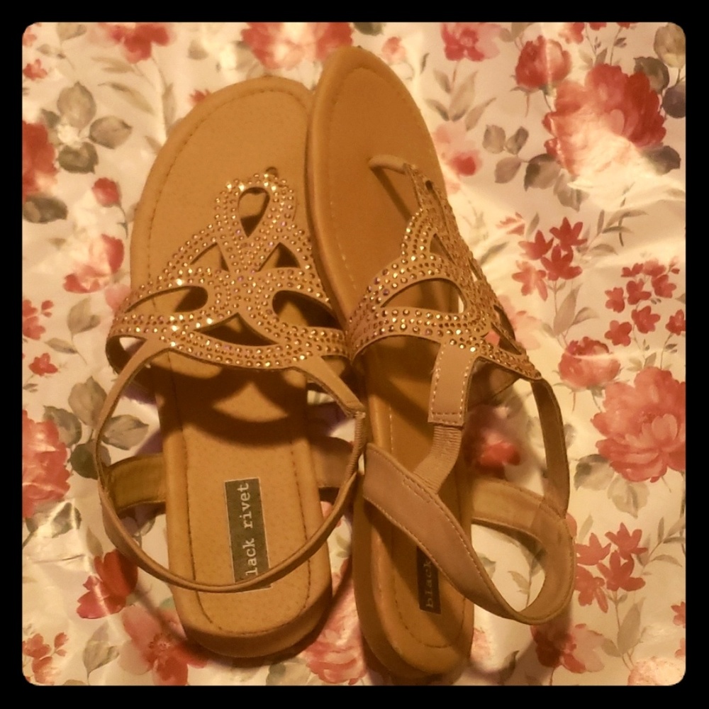 Black rivet sandals